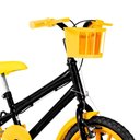 Ver imagem 5 de Bicicleta Infantil Masculina Aro 16 Nylon Preta e Amarela
