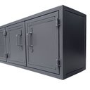 Ver mais imagens de Rack para Parede Estilo Industrial com 4 Portas de Ferro - Cor Cinza Chumbo Texturizado