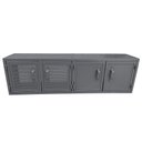 Ver imagem 2 de Rack para Parede Estilo Industrial com 4 Portas de Ferro - Cor Cinza Chumbo Texturizado