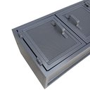 Ver imagem 7 de Rack para Parede Estilo Industrial com 4 Portas de Ferro - Cor Cinza Chumbo Texturizado