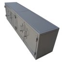 Ver imagem 4 de Rack para Parede Estilo Industrial com 4 Portas de Ferro - Cor Cinza Chumbo Texturizado