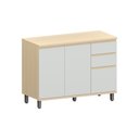 Ver imagem 4 de Balcão de Cozinha 100% MDF 3 Portas e 2 Gavetas com Tampo 120cm Aura Luciane Móveis