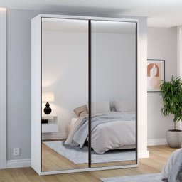 Guarda-Roupa Modulado Solteiro 1,60m 2 Portas de Correr com Espelhos 3 Gavetas 100% MDF Attuale - 1