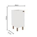 Ver imagem 3 de Balcão 1 Porta Americano 100% MDF sem Tampo Iluminata Branco