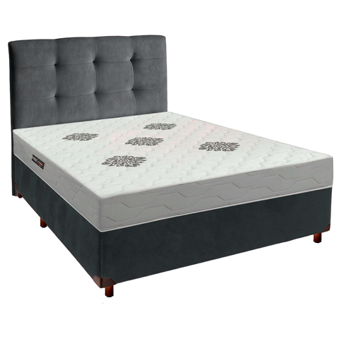 Kit Cama Box + Cabeceira e Colchão Casal D28 Confort Premium Inovaflex