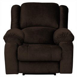 Poltrona Reclinável Elétrica Massagem e Usb Veludo Marrom - 1