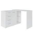 Ver imagem 1 de Escrivaninha em L com 4 Gavetas 1 Porta e Nicho London Branco