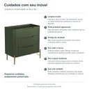 Ver imagem 5 de Mesa de Cabeceira Bend 3 Gavetas Incolar Musgo com Pé Dourado