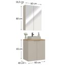 Ver imagem 3 de Conjunto de Banheiro 60cm x 145cm Nature Bege/Panna/Carvalho