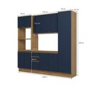 Ver imagem 3 de Cozinha Compacta Celeste Kappesberg 100% Mdf Nogueira/azul 240cm