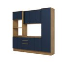 Ver imagem 1 de Cozinha Compacta Celeste Kappesberg 100% Mdf Nogueira/azul 240cm