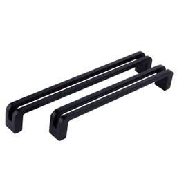 10 Puxadores Italiano 16cm Aço Preto Fosco Gaveta Armário - 3