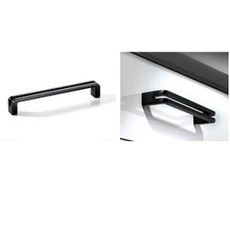 10 Puxadores Italiano 16cm Aço Preto Fosco Gaveta Armário - 5