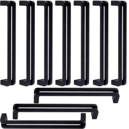 10 Puxadores Italiano 16cm Aço Preto Fosco Gaveta Armário - 1