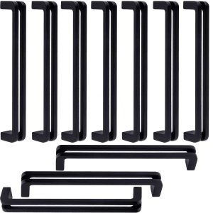 10 Puxadores Italiano 16cm Aço Preto Fosco Gaveta Armário