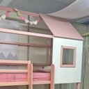 Ver imagem 6 de Beliche Infantil Casinha Janelinha Rosa/Branco