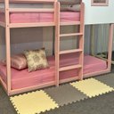 Ver imagem 5 de Beliche Infantil Casinha Janelinha Rosa/Branco