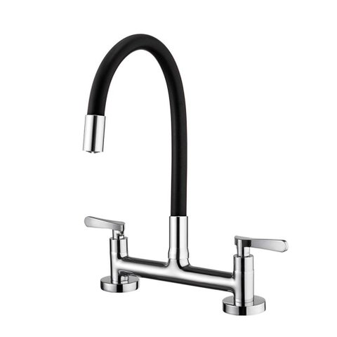 Torneira Misturador Lorenzetti Lorenflex 1256 B27 com Bica Móvel de Bancada Preta