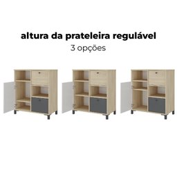 Balcão para Escritório e Home Office com 1 Porta 2 Gavetas Nordik - 8