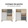 Balcão para Escritório e Home Office com 1 Porta 2 Gavetas Nordik - 9