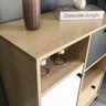 Balcão para Escritório e Home Office com 1 Porta 2 Gavetas Nordik - 11