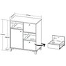 Balcão para Escritório e Home Office com 1 Porta 2 Gavetas Nordik - 5