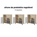 Ver mais imagens de Armário Multiuso Baixo para Escritório Balcão com 1 Porta 2 Gavetas Nordik Marrom Branco e Cinza Art