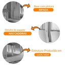 Ver imagem 3 de Sala De Jantar Mesa 120cm Mdf Canto Reto Com 4 Cadeiras Athenas Moderna Grafite, Off White E Imbuia