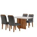 Ver imagem 2 de Sala De Jantar Mesa 120cm Mdf Canto Reto Com 4 Cadeiras Athenas Moderna Grafite, Off White E Imbuia