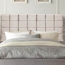 Ver imagem 1 de Painel Estofado Luxo Clara 195cm King Size para Cama Box Corino Bege - Gat Magazine