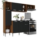 Ver imagem 1 de Armário de Cozinha Compacta Smart Multimóveis Mp2219 Madeirado/preto