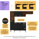 Ver imagem 3 de Armário de Cozinha Compacta Smart Multimóveis Mp2219 Madeirado/preto