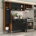Ver imagem 2 de Armário de Cozinha Compacta Smart Multimóveis Mp2219 Madeirado/preto