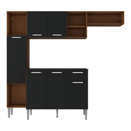 Armário de Cozinha Compacta Smart Multimóveis Mp2219 Madeirado/preto - 6