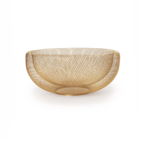 Centro de Mesa em Metal Dourado 16x36cm