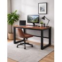 Ver imagem 1 de Escrivaninha Industrial em Madeira Maciça e Metalon