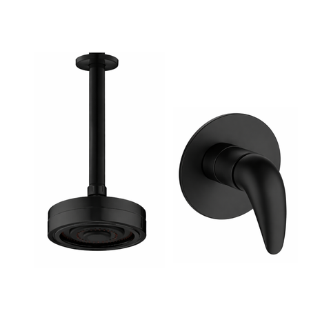 Kit Ducha Auto Limpante de Teto C/ Acabamento para Registro Monocomando Base Deca 4493 Preto Fosco