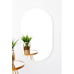 Espelheira para Banheiro Oval Lapidado Quarto Sala 80 X 50 Cm C/suporte - 4