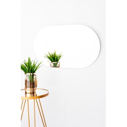 Espelheira para Banheiro Oval Lapidado Quarto Sala 80 X 50 Cm C/suporte - 3