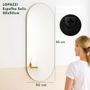 Ver imagem 7 de Espelheira para Banheiro Oval Lapidado Quarto Sala 80 X 50 Cm C/suporte