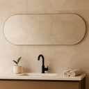 Ver imagem 2 de Espelheira para Banheiro Oval Lapidado Quarto Sala 80 X 50 Cm C/suporte