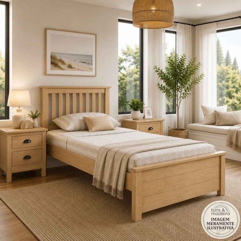 Cama Solteirão Madeira Maciça - Ecoconfort Cera