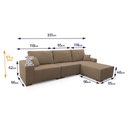 Ver imagem 2 de Sofá Modular Kavak 3,31m Bouclê Marrom com Chaise - King House