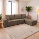 Ver imagem 1 de Sofá Modular Kavak 3,31m Bouclê Marrom com Chaise - King House