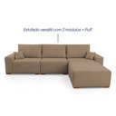 Ver imagem 4 de Sofá Modular Kavak 3,31m Bouclê Marrom com Chaise - King House