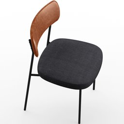 Kit 02 Cadeiras Estofadas para Sala de Jantar Melina L02 Couríssimo Camel Linho Chumbo - Lyam - 6