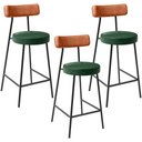 Ver imagem 1 de Kit 03 Banquetas Baixa Cozinha Sala Jantar Bancada Milão L02 Couríssimo Camel Facto Verde Musgo - ly