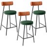 Kit 03 Banquetas Baixa Cozinha Sala Jantar Bancada Milão L02 Couríssimo Camel Facto Verde Musgo - ly - 1