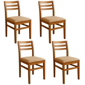 Kit 4 Cadeiras para Sala de Jantar em Madeira Maciça Diamante
