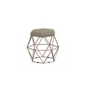 Ver imagem 1 de Puff Onix Bronze Suede Bege Metal Móveis